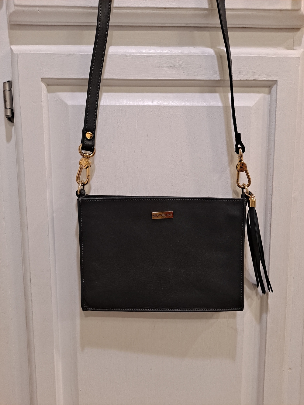 Kelly Tooke Black Soft Calf Leather Crossbody Minimalist Bucket Quiet Luxury Bag